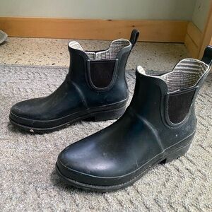 LL Bean Wellies Black Ankle Rain Boots